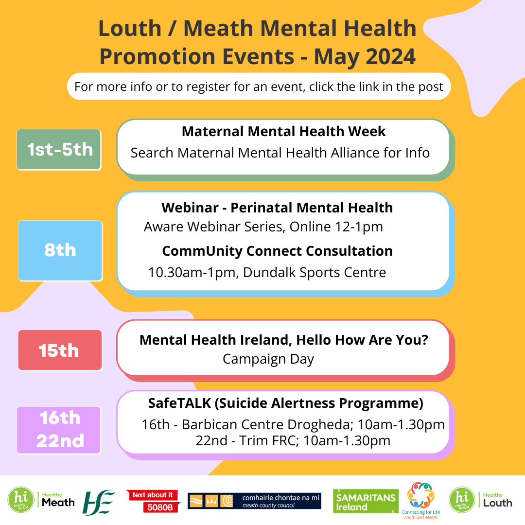 Louth Meath Mental Health Events Calendar May 2024