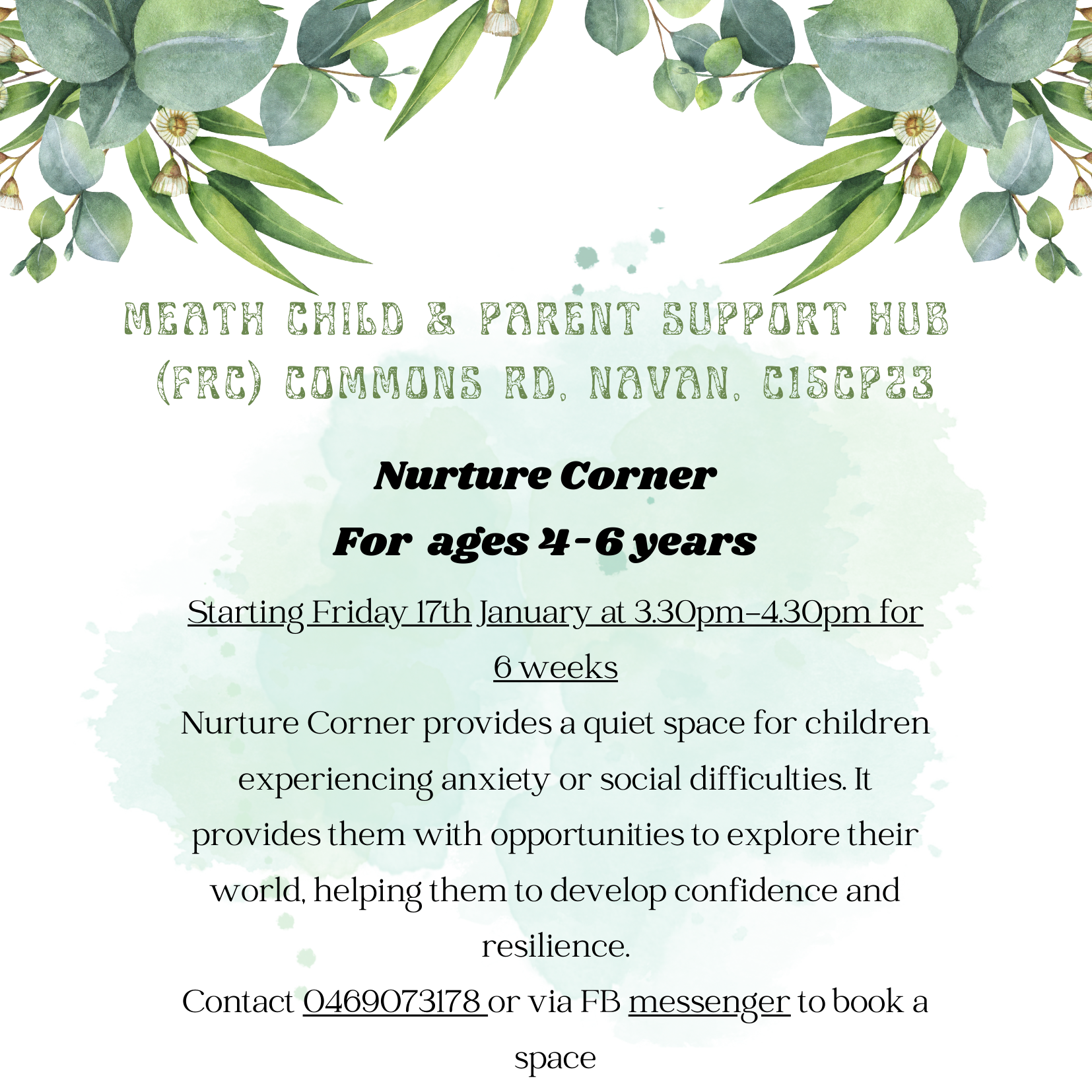 Nurture Corner for children aged 4 to 6 years in the Meath Child & Parent Support Hub