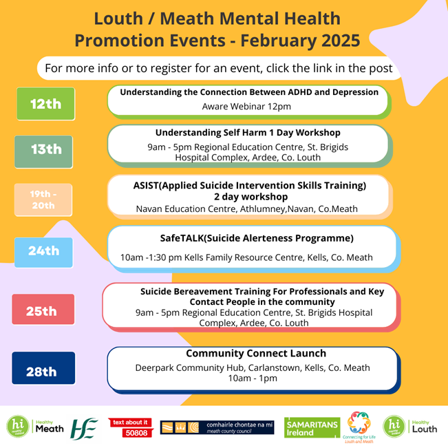 Louth Meath Mental Health Calendar of Events for February